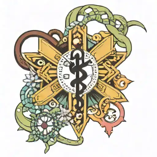 Medical Star Of Life Feminine With Stethoscope Intertwined