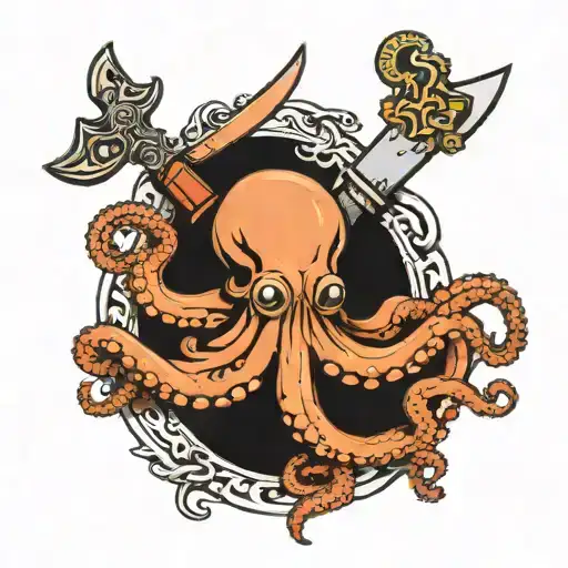 Octopus And Knife Surrounded