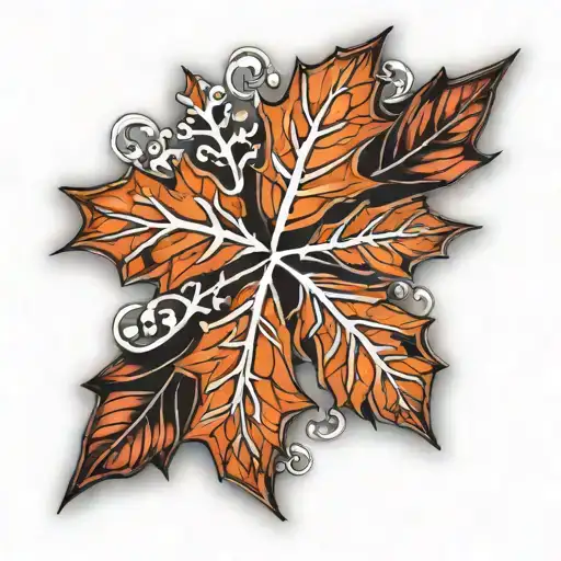 Snowflakes Maple Leaf Wrapped