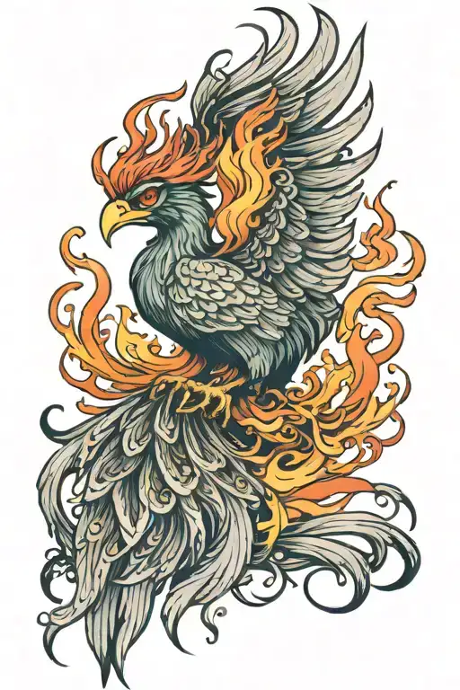 Phoenix Rising From Flames
