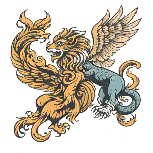 Lion And Phoenix