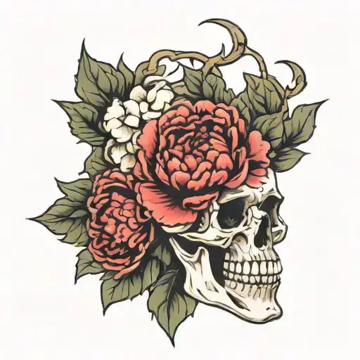 Skull Peonies