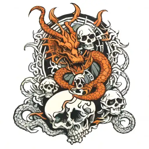 Dragon And Skull