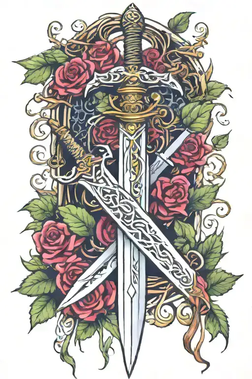 Fantasy Sword Sorrounded By Vines