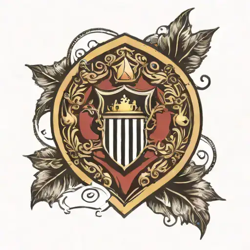 Football Emblem Merged With Ancient Rome Shield