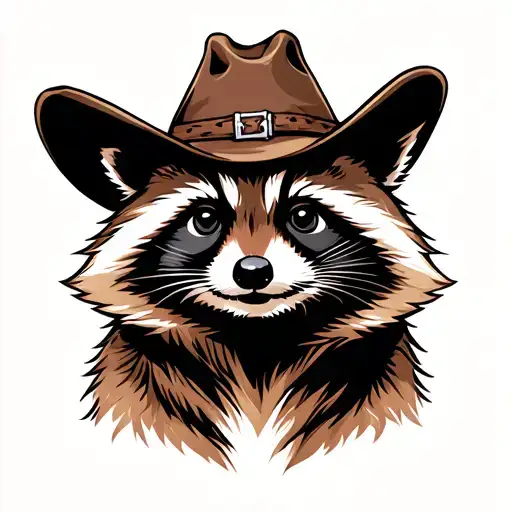 Racoon Wearing A Cowboy Hat