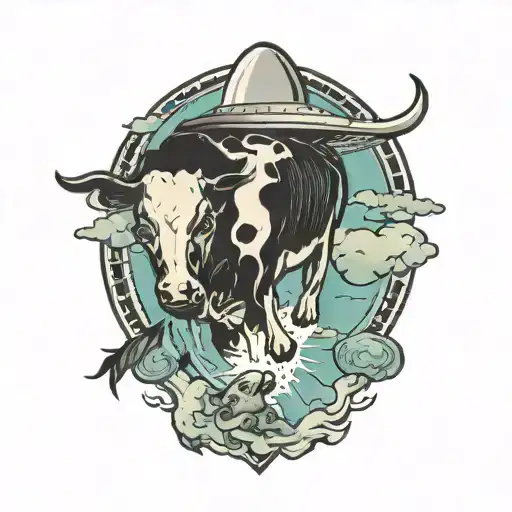 Ufo Abducting Cow