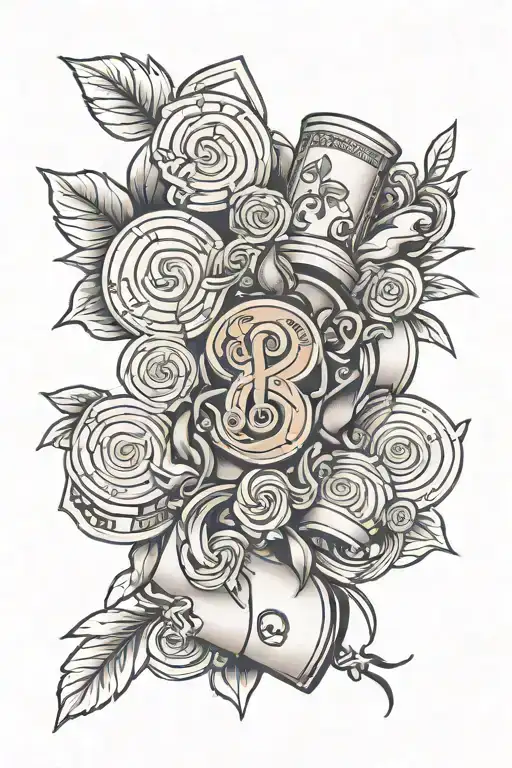 Money Roll Inspired Tattoo Featuring