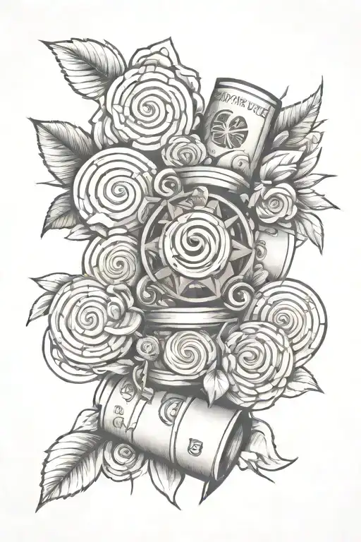 Money Roll Inspired Tattoo Featuring
