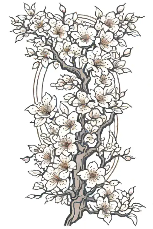 A Cherry Blossom Tree Tattoo Design Inspired