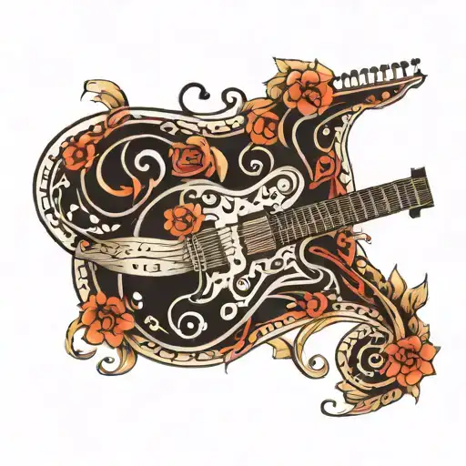 Guitar With Music Notes
