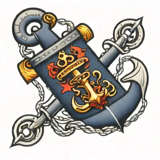 Navy Anchor Surrounded