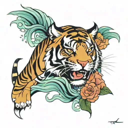 Wave Sleeve Around Tiger Rose