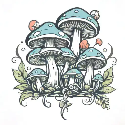 Mushrooms With Cartoon Faces