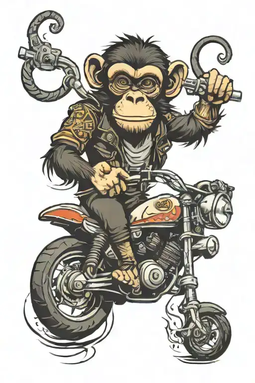 Monkey On A Motorbike
