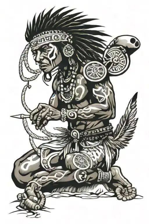 Taino Indian Warrior Meditating