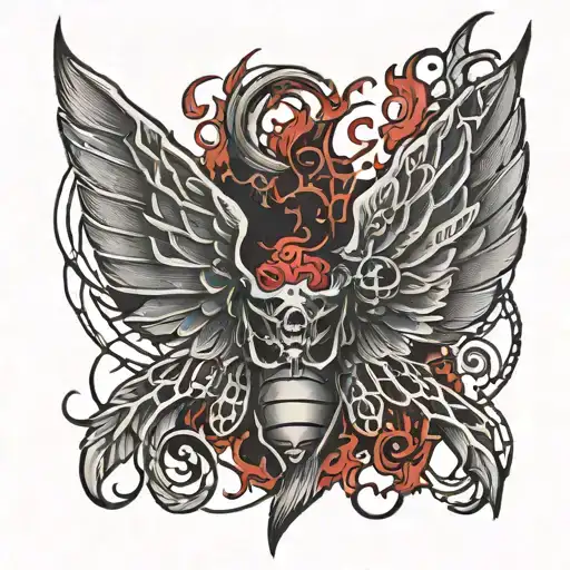 Demonic Wings With Webbing Background