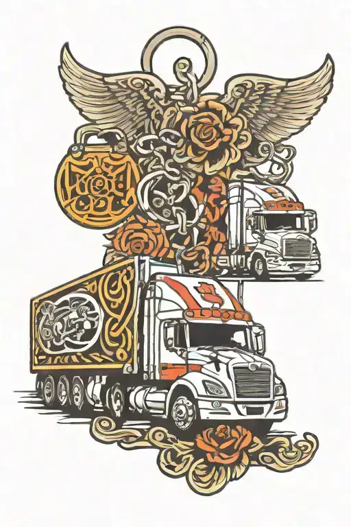 Key Ring 18 Wheeler Semi Truck