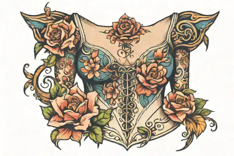 Underbust Woman Floral Dainty