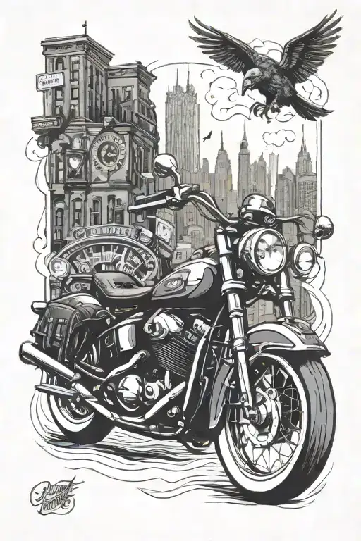 New York And Motocycle