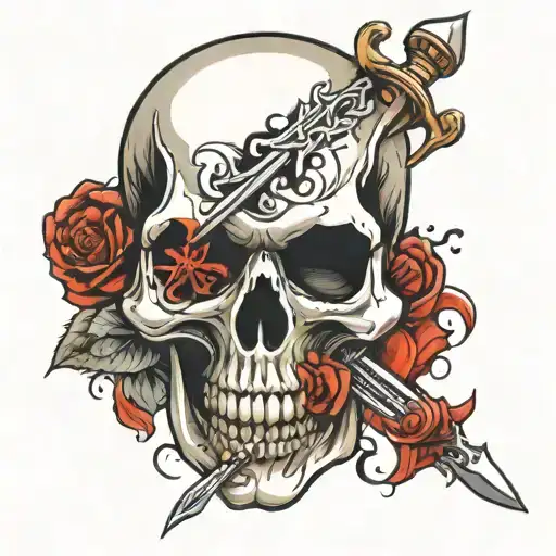 Skull With Dagger