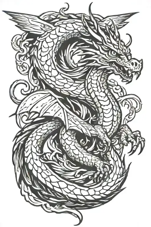 Dragon Phoneix Hawk Flying Fire