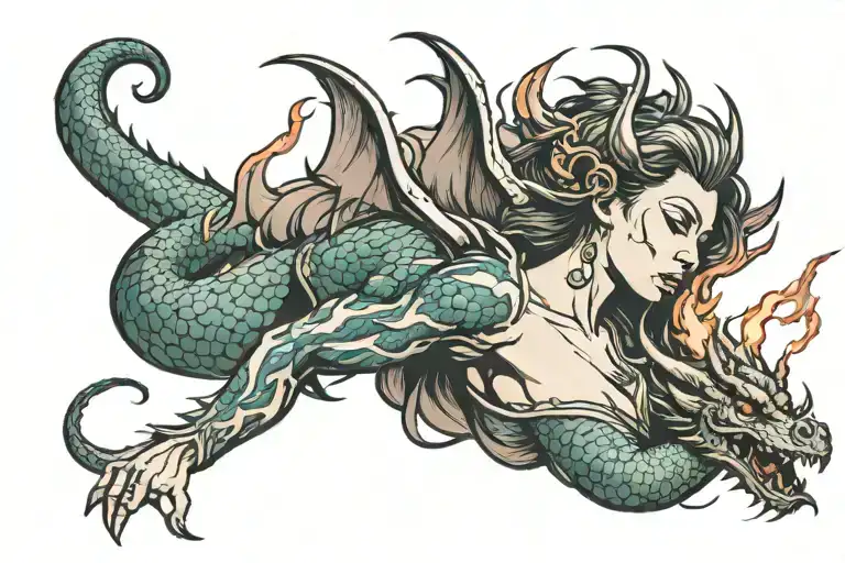 Woman Fucking Dragon Breathing Fire