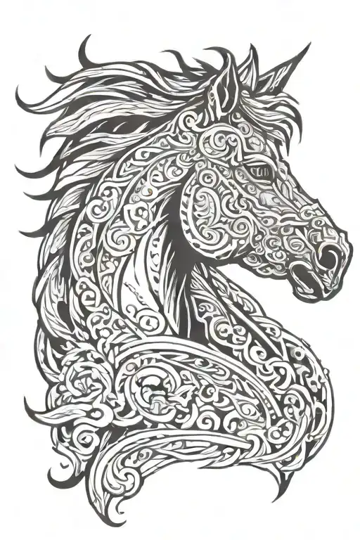 Fire Horse Head Profile Holding