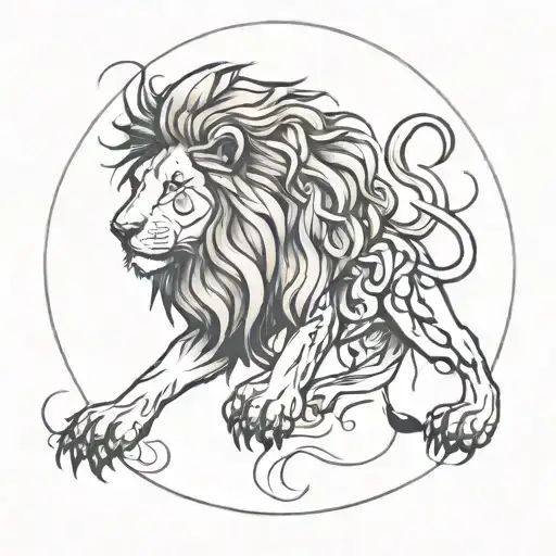 Lion And Line