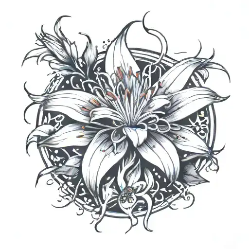 Brand Of Sacrifice With A Spider Lily Going Through It