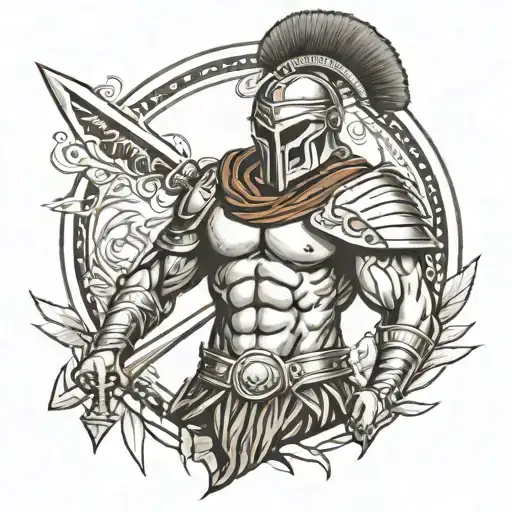 Spartan Warrior Wielding