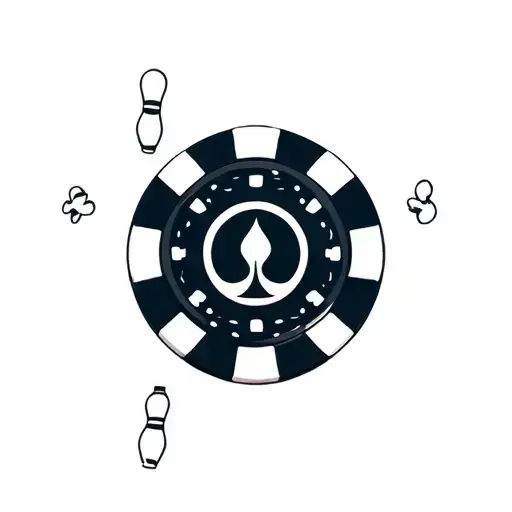 Poker Chip With Bowling Pins In The Background