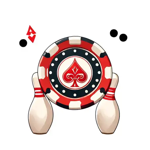 Poker Chip With Bowling Pins In The Background