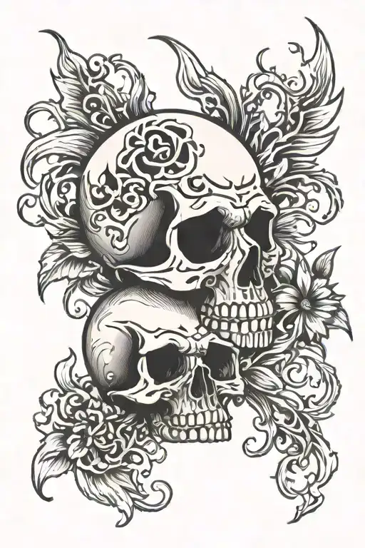 Skull And Flames Legs