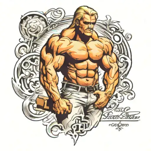 Tom Platz Bodybuilder Tattoo With A Quote Beside It Sick Piece