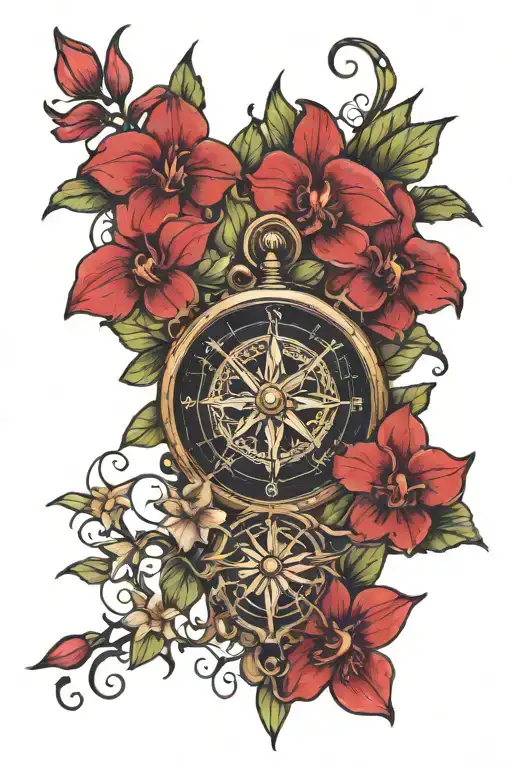 Compass Rose And Orchid Vine Wrapping