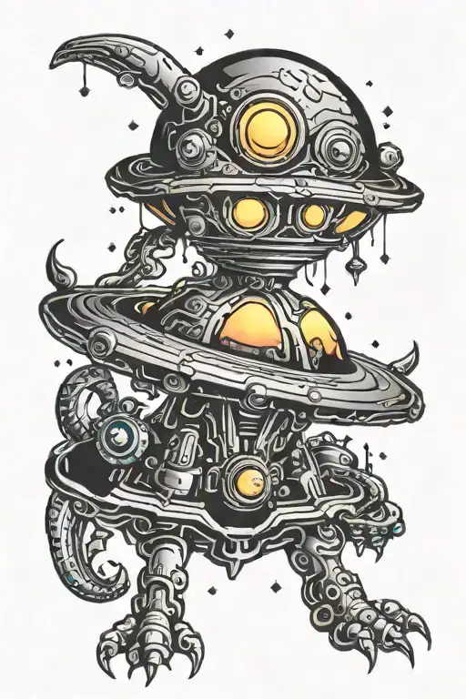 Psychedelic Alien Ufo Beaming