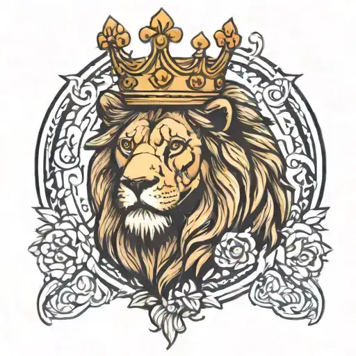 A Lion Wearing A Crown