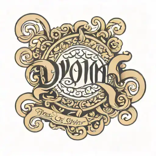 The Word Don In Cursive Surrounded By An Empire