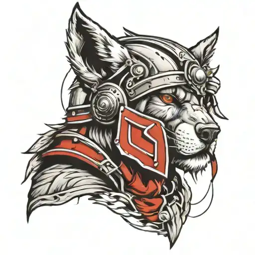 Wolf And Gladiator Helmet