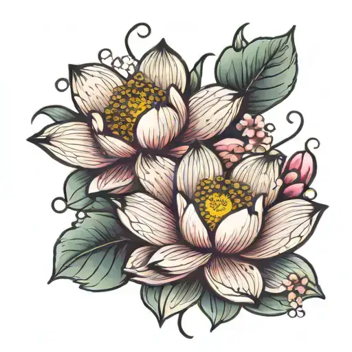 Lotus Flower Blooming Cherry Blossom