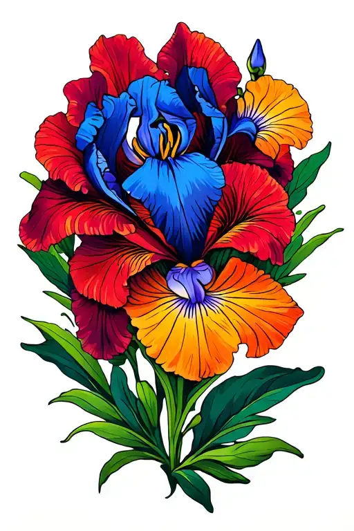 Ruby's And Iris Flower