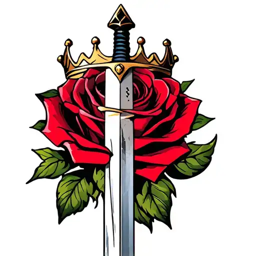Sword That Stab A Crown With Rose