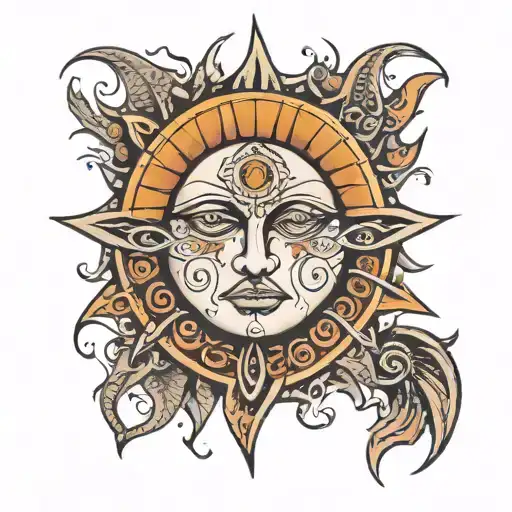Pagan Sun With Face