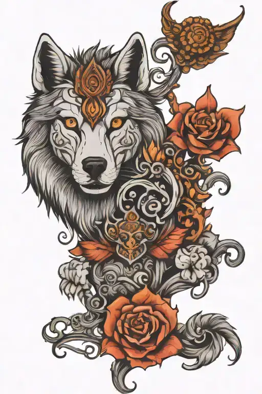 Wolf And Lord Ganesh Face
