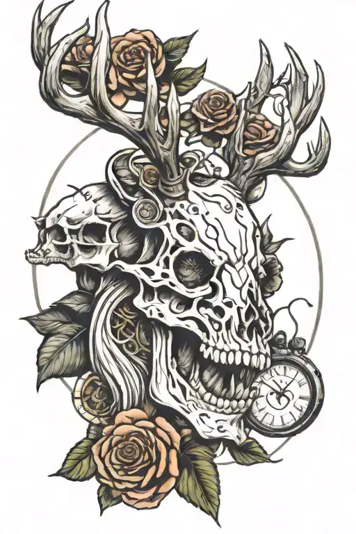 Stag Through Time And A Skull Idea
