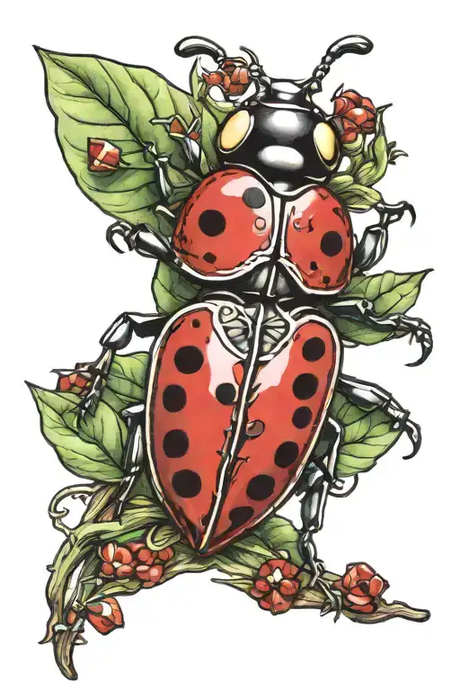 Ladybug With Ruby Gemstone Body