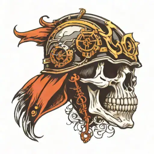 Skull In Helmet