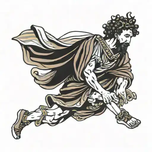 Minimalistic Tattoo Of Stoicism Marcus Aurelius Falling