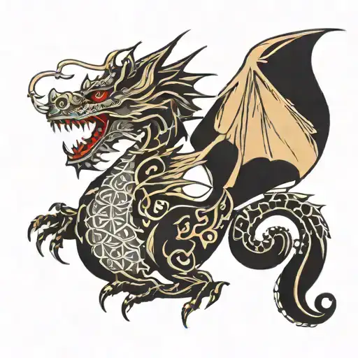 Welsh Dragon With The Name Jane Added